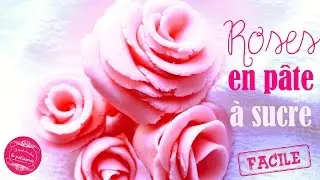 Rose en pâte à sucre ou pâte d'amande facile, sans matériel