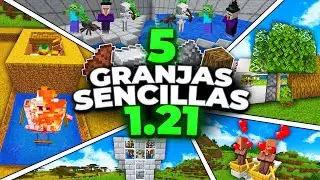 5 GRANJAS SIMPLES para EMPEZAR tu SURVIVAL en MINECRAFT 1.21!✌