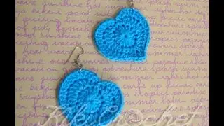 Πλεκτα Σκουλαρικια Καρδουλες με Βελονακι/ Crochet Heart Earrings