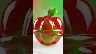 Jelly cube transformation into Apple ASMR satisfying video #asmr #fruit #cube