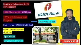 ICICI Bank Job | After 21 Days Training | 100% Assured Job | Any Graduate | 100% placement in Bank