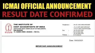 ICMAI OFFICIAL ANNOUNCEMENT JANUARY 2021 RESULT