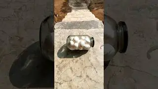 rolling Bottles down Stairs ! Breaking glass bottle -36  ⚠️🔥 #shorts #asmr