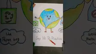 Say No To Plastic ✍ #pencildrawing #easy #saveearth #viral #shorts  @sunitaart