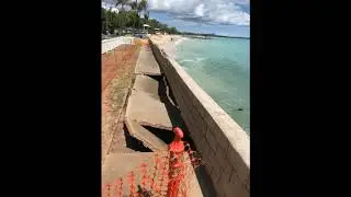 Photos of emergency seawall repair - Hickham, Hawaii