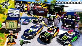 GTA 5 - Stealing Mcqueen Monster Cars with Franklin! (Real Life Cars #122)