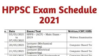 HPPSC Exam schedule 2021 || HPAS Exam date || RFO Exam date || hpcompetitiveexams