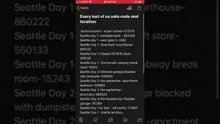 Every last of us part 2 , safe code and locations !