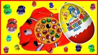 KINDER SURPRISE Eggs & Lets Go Fishing Game Challenge