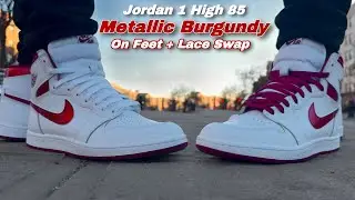 OG Jordan 1 High 85 Metallic Burgundy 🍷 ON FFET + Lace Swap