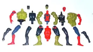 MARVEL LEGENDS ACTION FIGURES, Hulk smash vs Red-spiderman vs Bat-man 
