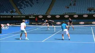 Exhibition Doubles: Bjorkman/Johansson v Enqvist/Wilander - Australian Open 2015