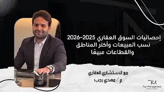 إحصائيات السوق العقاري 2025–2026 | نسب المبيعات وأكتر المناطق والقطاعات مبيعًا