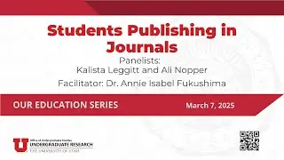 OUR Education Series:  Students Publishing in Journals