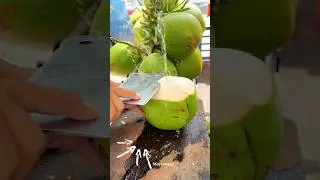 How to open Green coconut water  - fruit cutting skills #viral