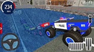 Police Monster Truck Mega Ramp Driving Tracks #2 - US Extreme Car Stunts Racing - Android Gameplay