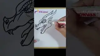 How to Draw a Dragon Head from Number 5