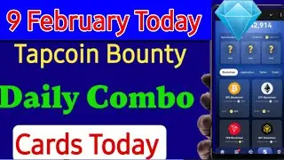 Tap Coin Daily Bounty Today 9 February | 9 February Tapcoin Daily Combo Cards Today