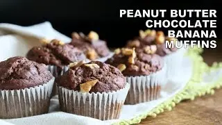 Peanut Butter Chocolate Banana Muffins 1 Bowl - VeganRicha.com