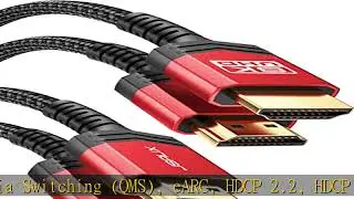 JSAUX 8K HDMI Cables 2.1 10FT 2-Pack 48Gbps 8K & 4K Ultra High Speed Cords(8K@60Hz 7680x4320, 4K@12