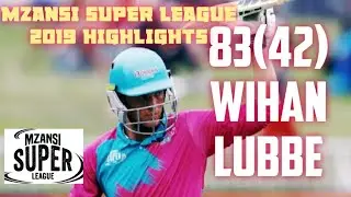 MZANSI SUPER LEAGUE | Wihan lubbe smashes 83 runs off 42 balls |
