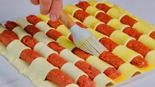Tasty and Easy Dinner with 2 ingredients | Ground Beef Stuffed Pastry Recipe