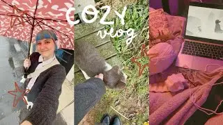 cozy vlog 🍂 reading, crocheting, library training