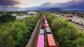 Rail Freight Trains In Transit | Free Stock Footage - No Copyright | 4K
