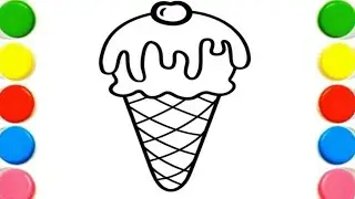 Cute Ice Cream 🍦🍨 Drawing, Painting & Coloring For Kids and Toddlers_ Kids Art