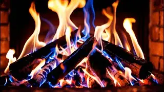 Relaxing Color-Changing Fireplace with Bright Flames and Glowing Embers in 4K - Hypnotic Fireplace