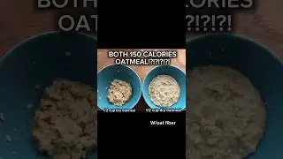 Both 150 calories oatmeal!?!? (same water, add oat fiber)