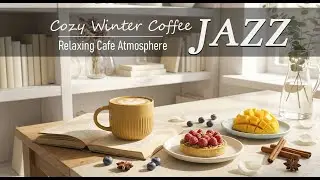 Уютный зимний кофе и мягкий джаз ~ Спокойная атмосфера кафе ☕