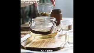 High Borosilicate Glass Tea Set With Tray