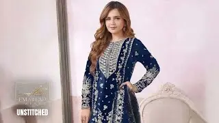 ANEELAS &ndash; Embroidered Velvet 3PC Suit