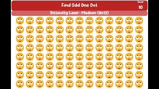 Puzzles - Find Odd One - Face With Rolling Eyes (8x13)