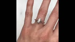 Lydia Antique Pear Shape Rose Cut Diamond Engagement Ring