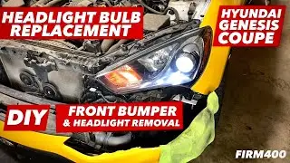 HYUNDAI GENESIS COUPE HEADLIGHT BULB REPLACEMENT & HEADLIGHT AND FRONT BUMPER REMOVAL DIY