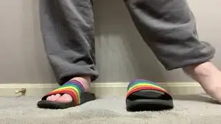 Socks & Barefoot Slides: Target Pride Slides + White No Show Socks