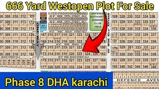 666 Yard Westopen Plot For Sale Zone D Phase 8 DHA Karachi Prime Location for investors 03002167666