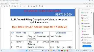 LLP Annual Compliance