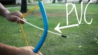 BENDING PVC pipe to make SURVIVAL bow with Arrows !!