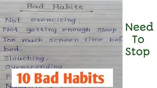 Learn 10 Bad Habits In English || Bad Habits Essay In English || Bad Habits In English || #video
