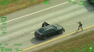 Deadly Texas Police Chase Ends in Shootout | DPS Helicopter Video 