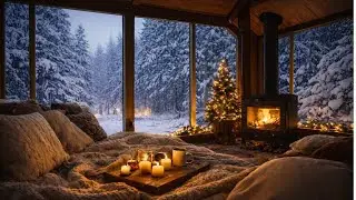 Winter Cabin Ambience ❄️ | Cozy Fireplace & Snowfall | Calm & Relax (1 Hour)