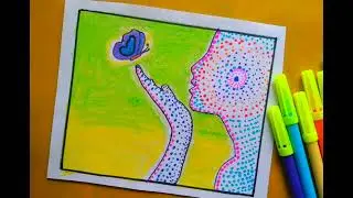 Sketches తో painting art||buffer fly కలర్స్ drawing trick Step-by-step #artwork