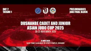 Day 2 - Tatami 1: Dushanbe Cadet Asian Judo Cup 2025 | Preliminaries & Final Block | 21 Nov 2025