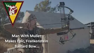 Man With Epic Mullet Makes Bastard Frankenstein bow from leftover parts
