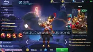 HARLEY NEW SKIN ROYAL MAGISTER - First look ! Mobile legends