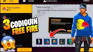 PEGUE 3 CODIGUIN NO FREE FIRE! CODIGUIN RED BULL, INFINIX, TODOS PODEM RESGATAR CODIGUIN FF 2026