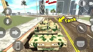Tank vs Godzilla epic city battle 🔥 indian bike driving 3D 